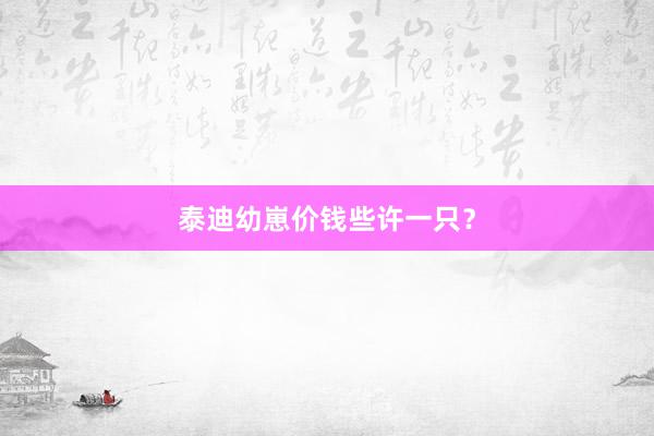 泰迪幼崽价钱些许一只?